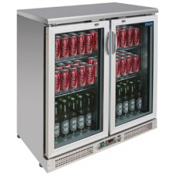 Botelleros de 2 puertas de cristal ACERO INOX.